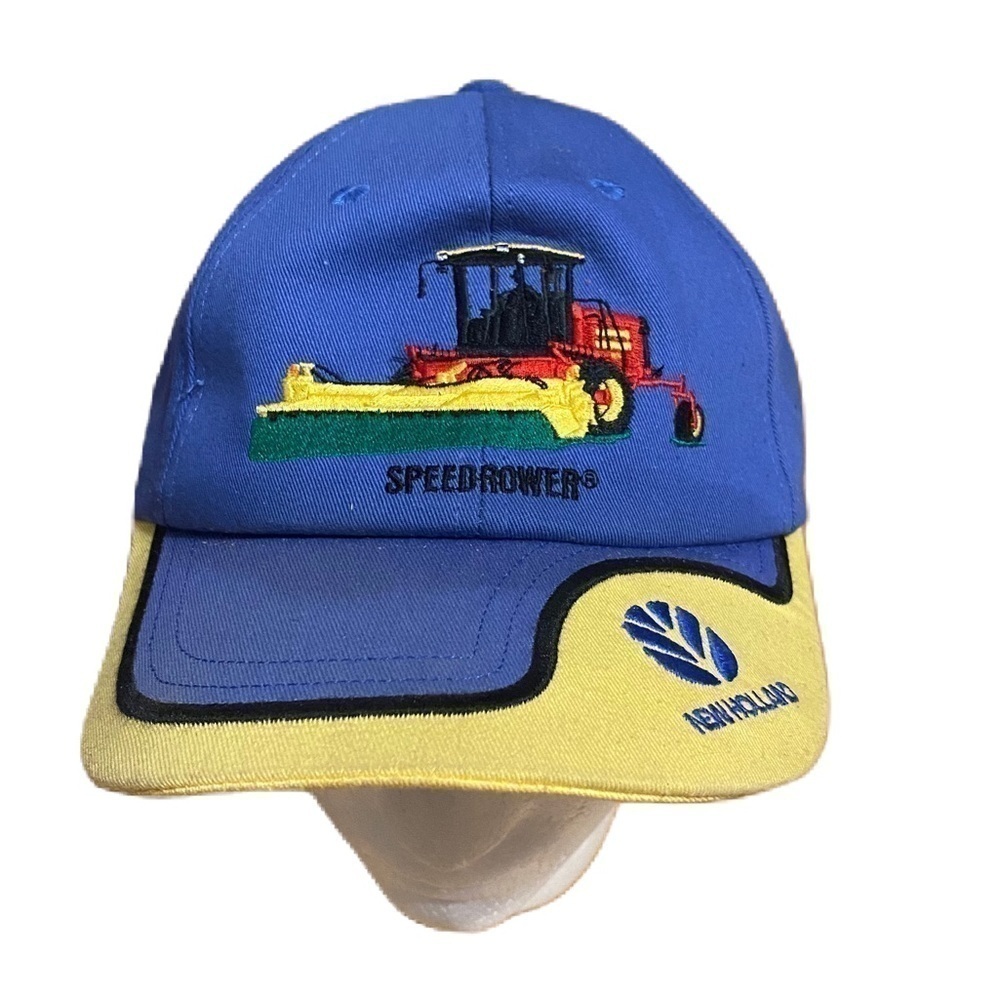 Vintage New Holland Speedrower Combine Embroidered Snap Back K Products Blue